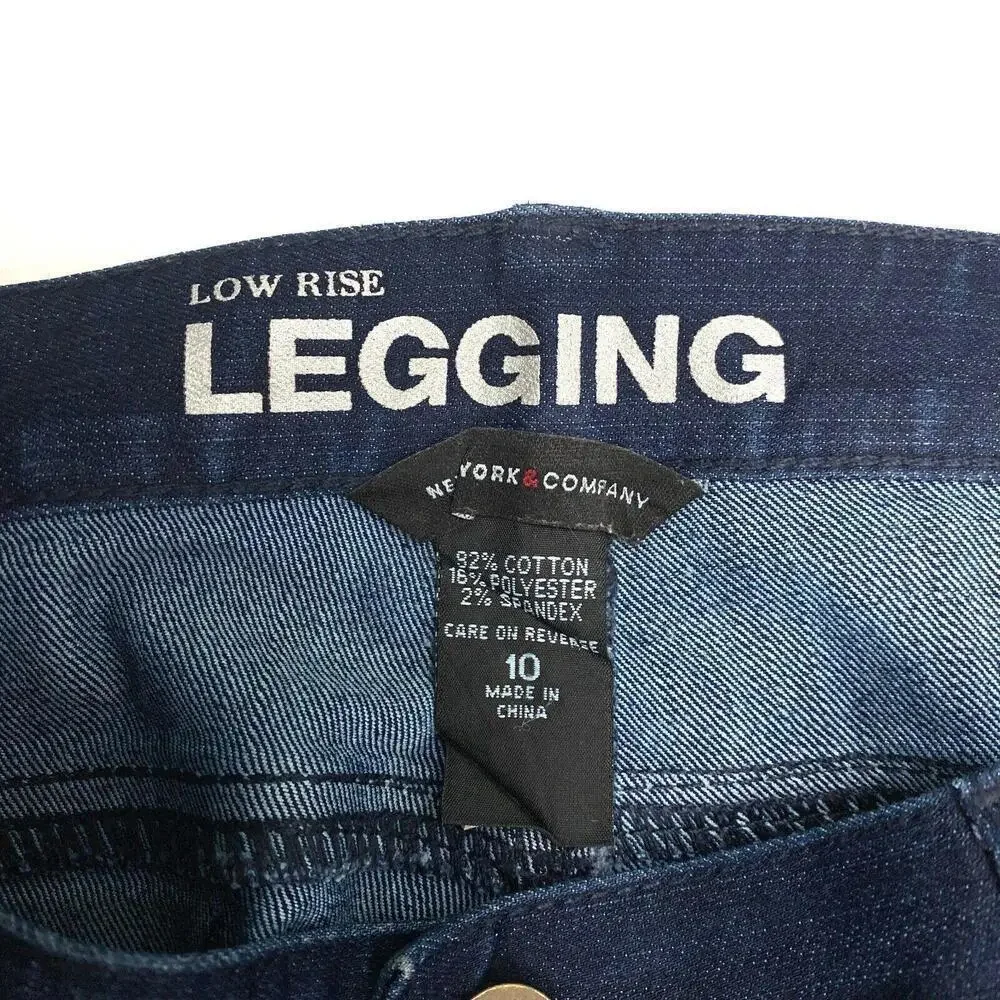 New York &‎ Company Low Rise Jegging Women's size 10 Dark Blue Denim Jeans